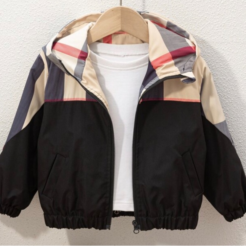 Boys Shein plaid and black jacket